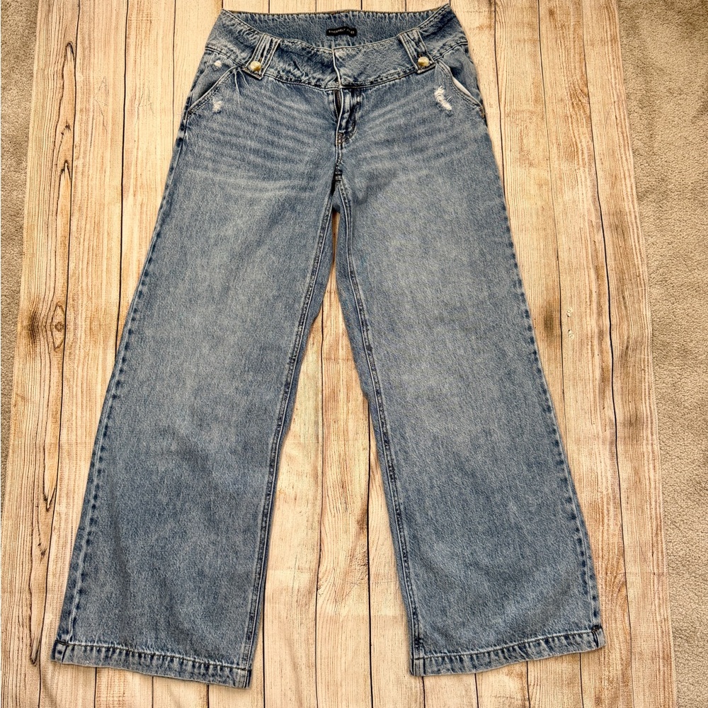 Sincerely Jules Women’s Size 9 Low Rise Wide Leg Flare Jeans Y2K Light Wash